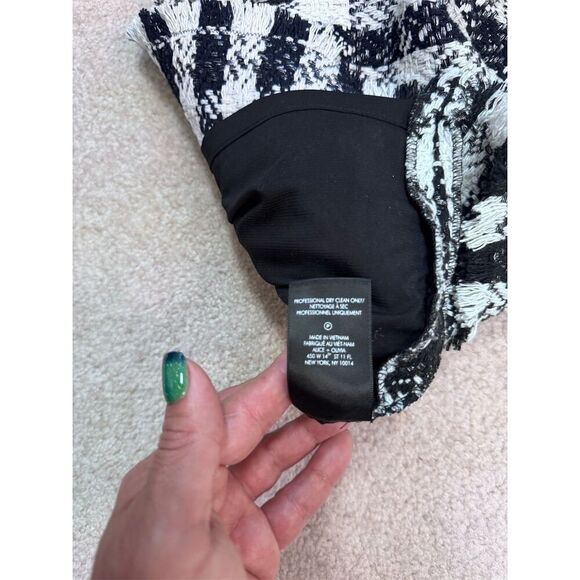 EUC Alice and Olivia Women's Tweed Check Mini Skort Black and White Size 10 - Picture 5 of 5